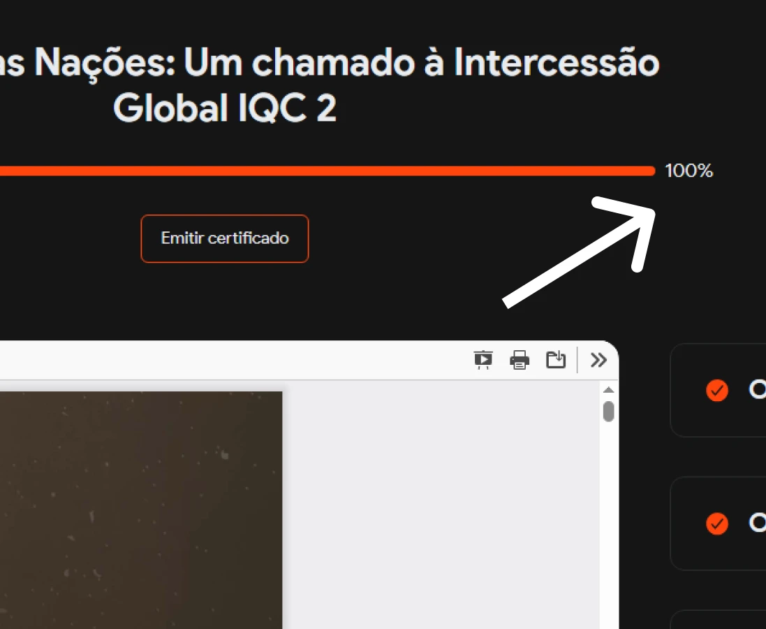 Curso concluído na plataforma