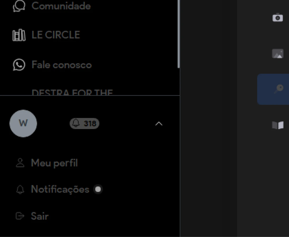 Menu de perfil